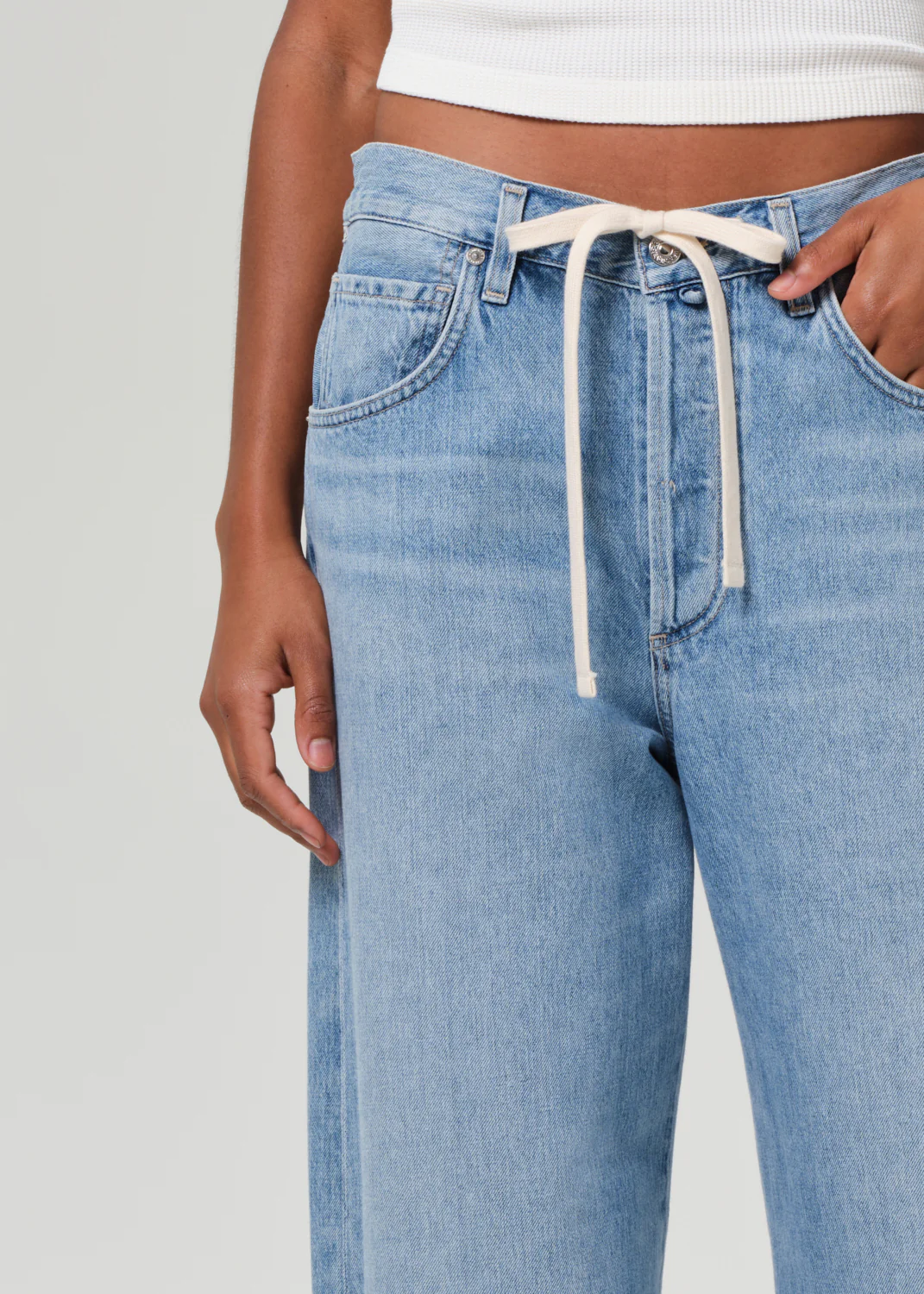 Brynn Drawstring Trouser in Blue Lace - Image 5