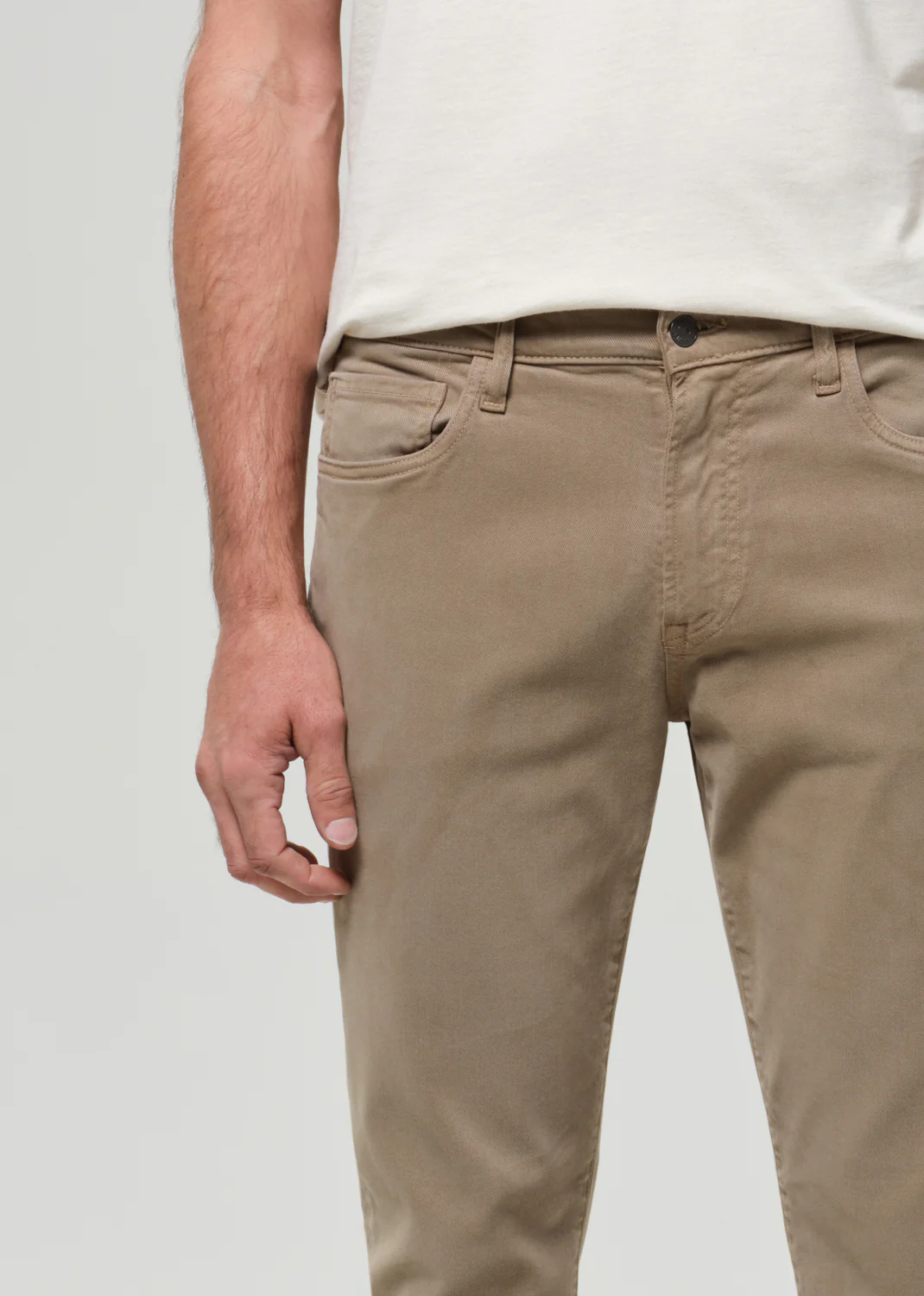 Elijah Straight Cashmere Touch Twill in Olive Khaki - Image 6