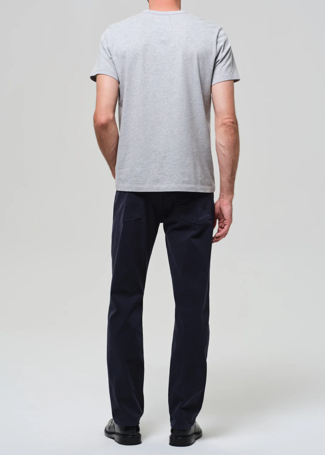 Elijah Straight Comfort Stretch Linen in Navy - Image 3