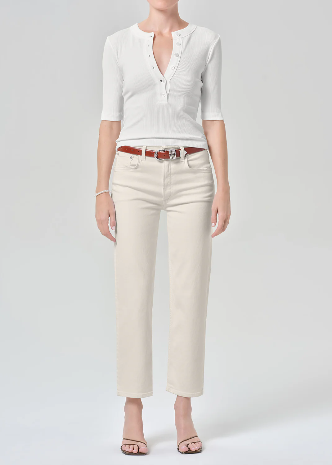 Palma Straight Clean Hem in Almond